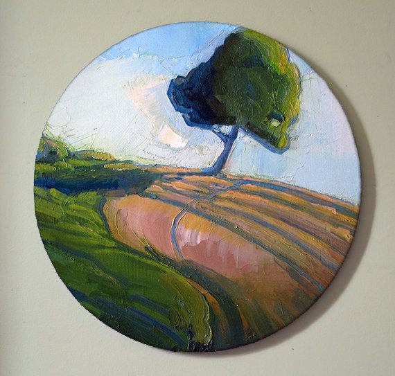 Картины маслом на круглом холсте для начинающих