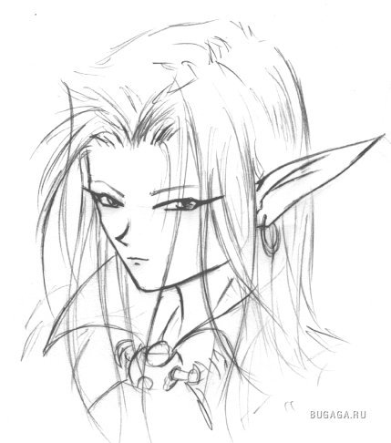 Эльфийки для рисования карандашом