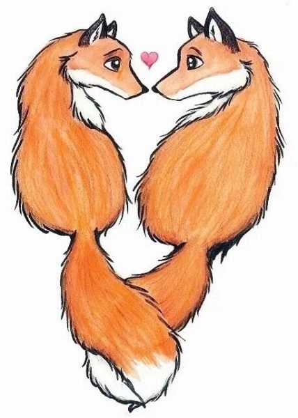 Легкие рисунки лисички (58 фото)