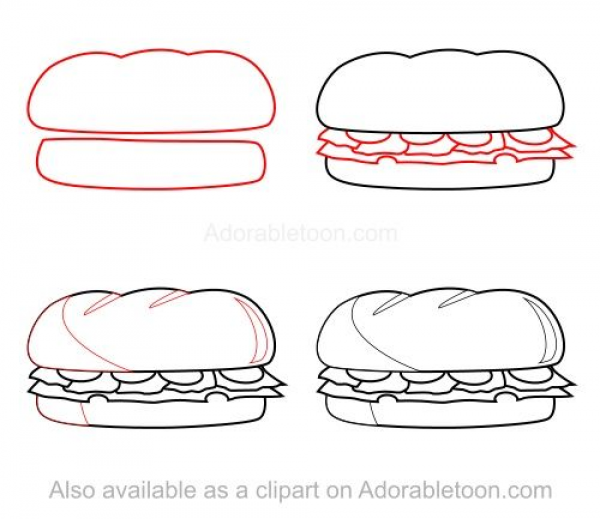 Рисунок сэндвич поэтапно