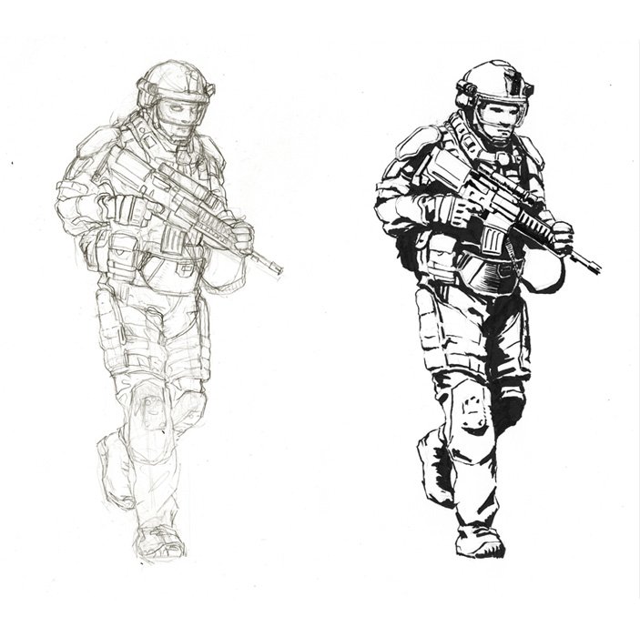 Как поэтапно нарисовать спецназовца поэтапно - 91 фото