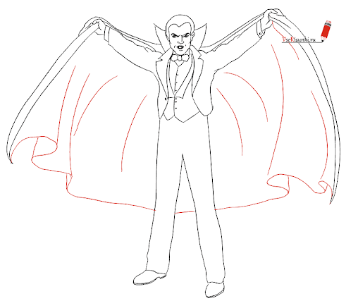 Вампир карандашом для срисовки
