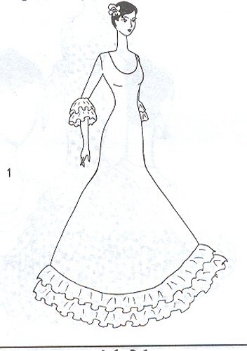 Испанское платье эскиз