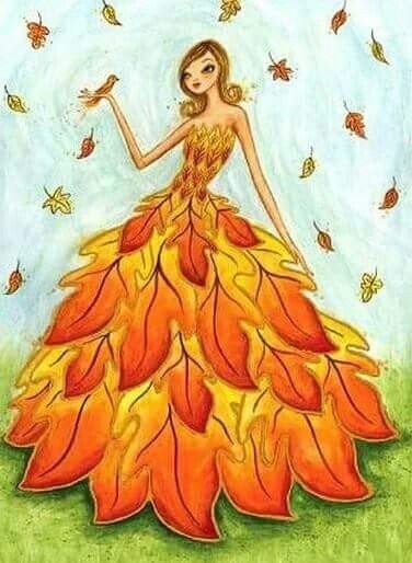 Рисование портрет осени