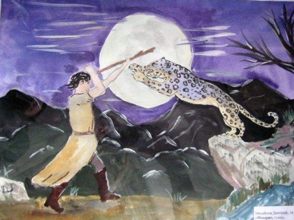 Иллюстрация к эпизоду Мцыри с Барсом