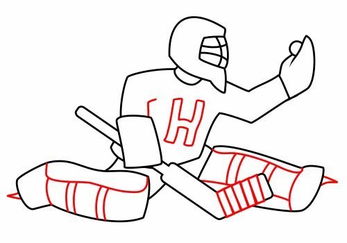 Хоккей трафарет для рисования