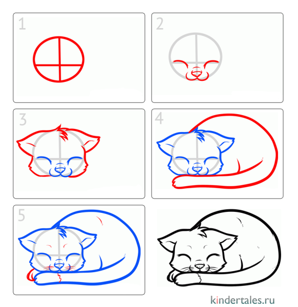 Рисунки котят для срисовки
