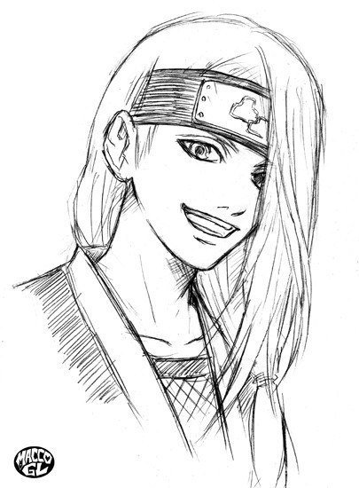 Рисунки персонажей Наруто Дейдару лёгкие