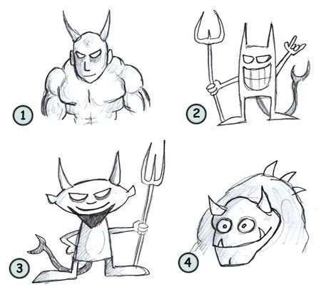 Черт рисунок легкий