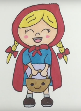 Красная шапочка для срисовки