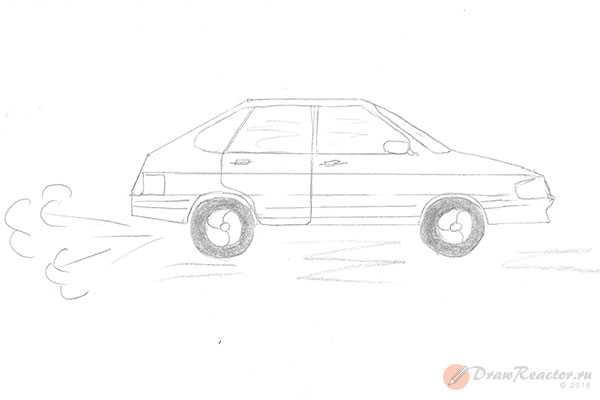 ВАЗ 2114 нарисовать сбоку