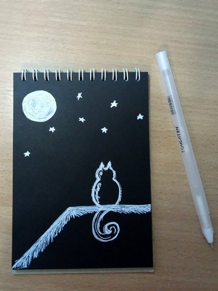 Рисунки белым карандашом