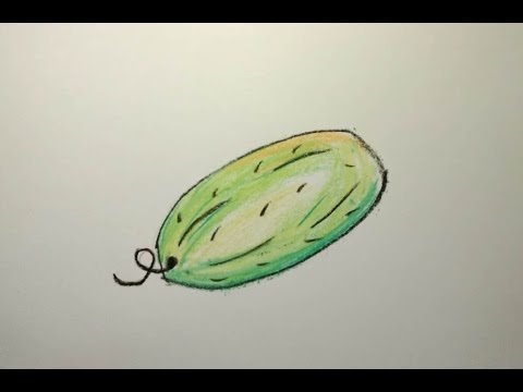 Поэтапное рисование огурца