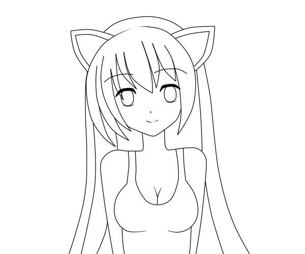 Аниме с ушками легкая срисовка