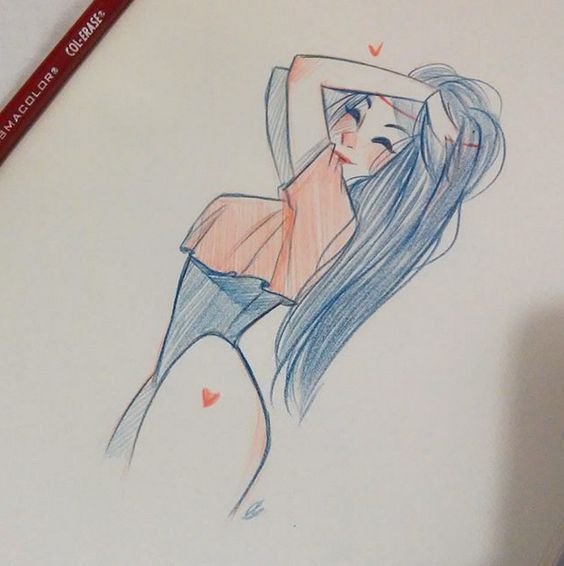 Рисунки в скетчбук девушки