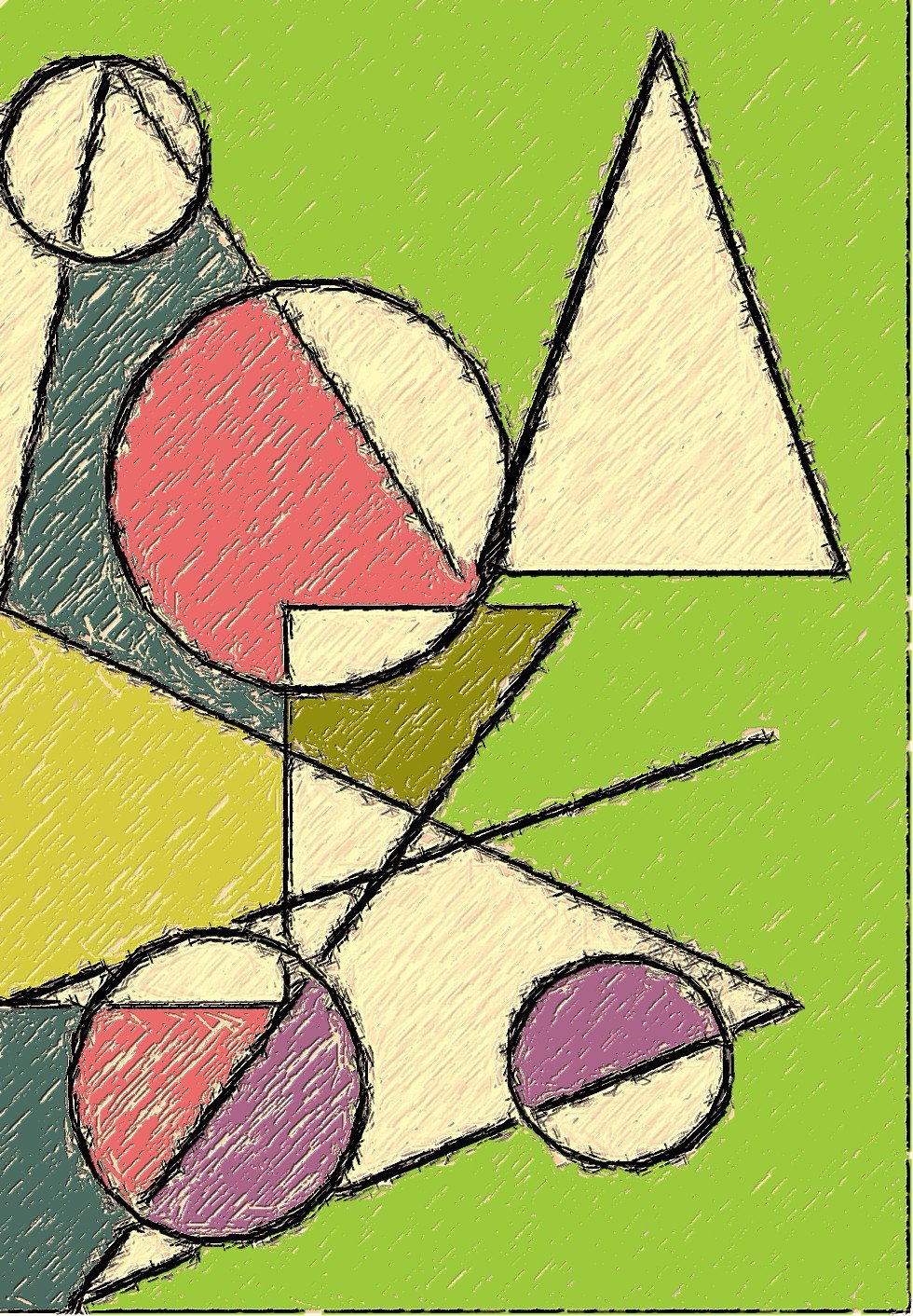 Рисование композиции из геометрических фигур
