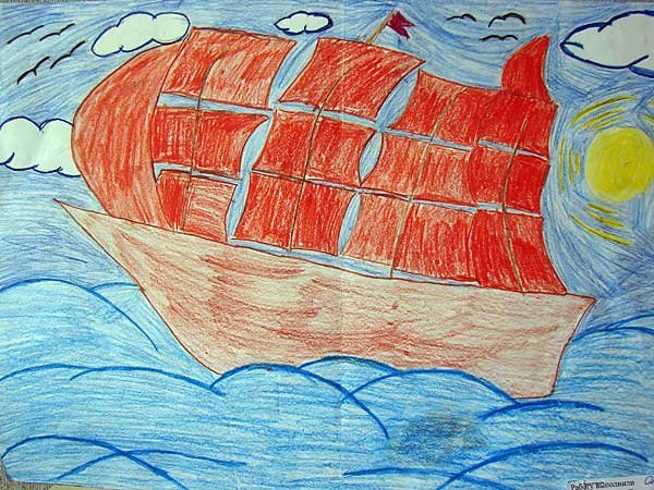 Алые паруса для срисовки