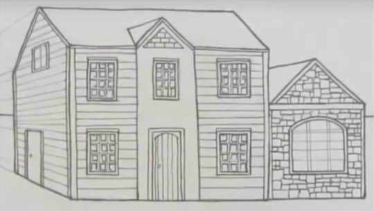 Домик рисунок карандашом