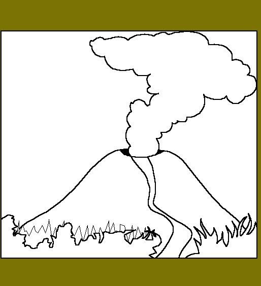 Поэтапное рисование вулкана