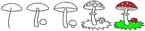 Мухомор раскраска для детей