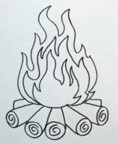 Огонь раскраска