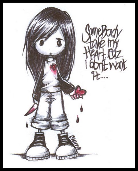 Лёгкие грустные рисунки