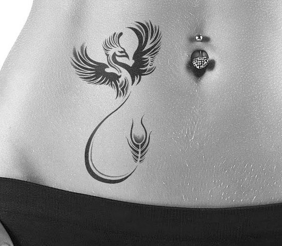 Тату на пупке для девушек маленькие