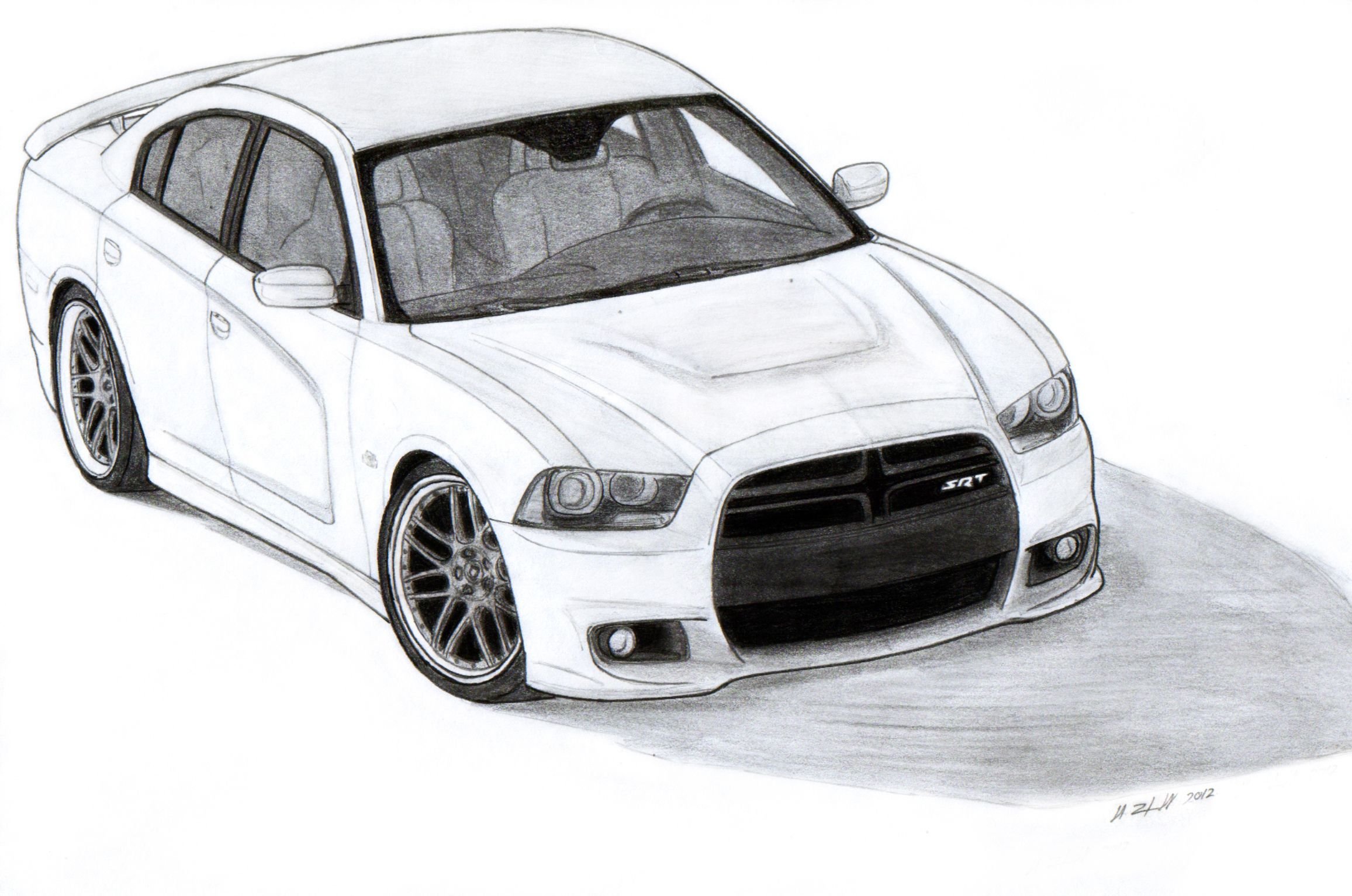 Рисунок автомобиля карандашом