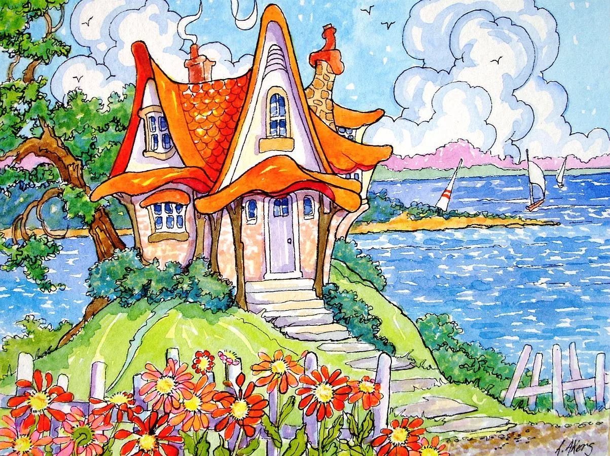 Сказочный дом рисунок