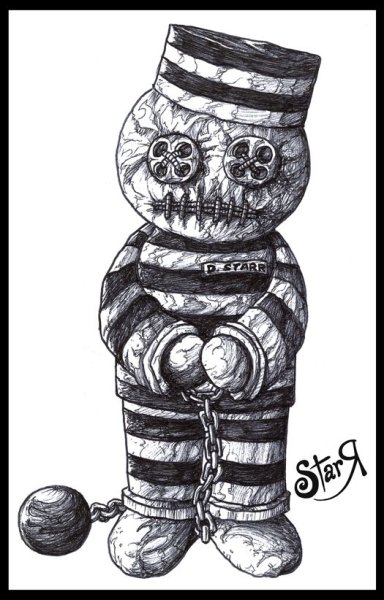 Кукла вуду раскраска