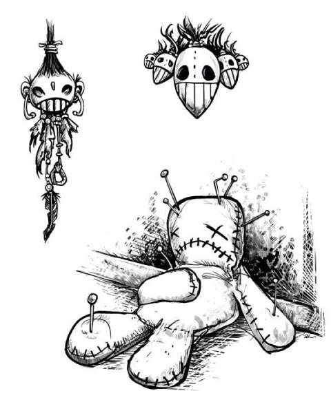 Кукла вуду нарисовать