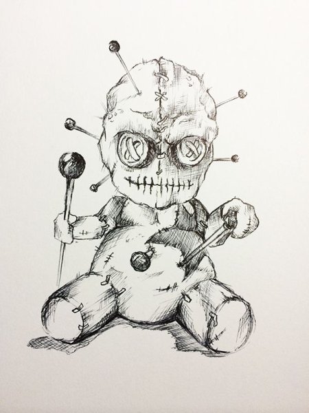 Кукла вуду карандашом