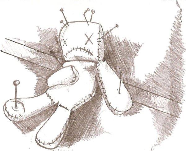 Кукла вуду карандашом