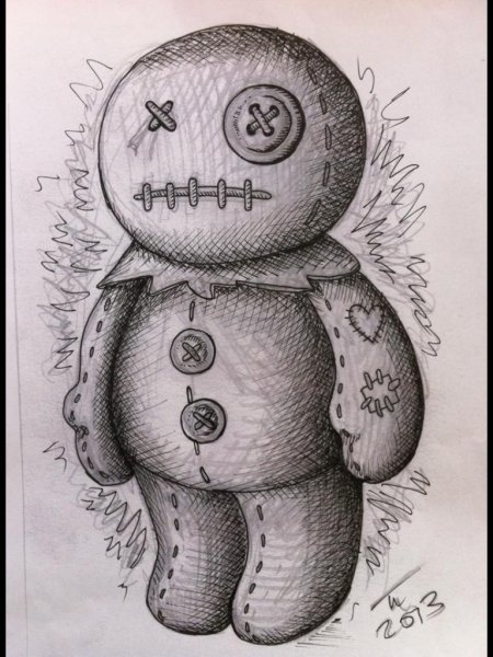 Кукла вуду карандашом