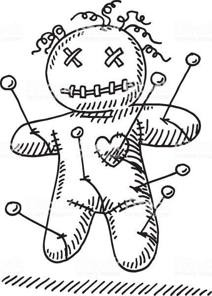 Кукла вуду для срисовки