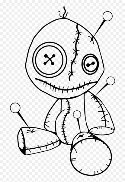 Кукла вуду раскраска