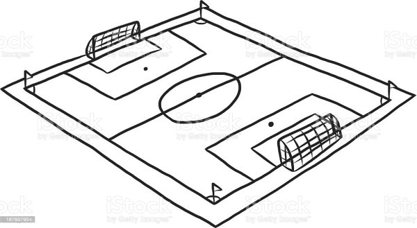 Футбольное поле карандашом