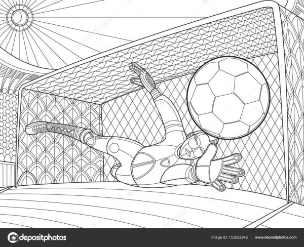 Раскраска футбол вратарь Акинфеев