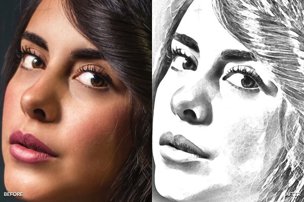 Карандашный рисунок в фотошопе