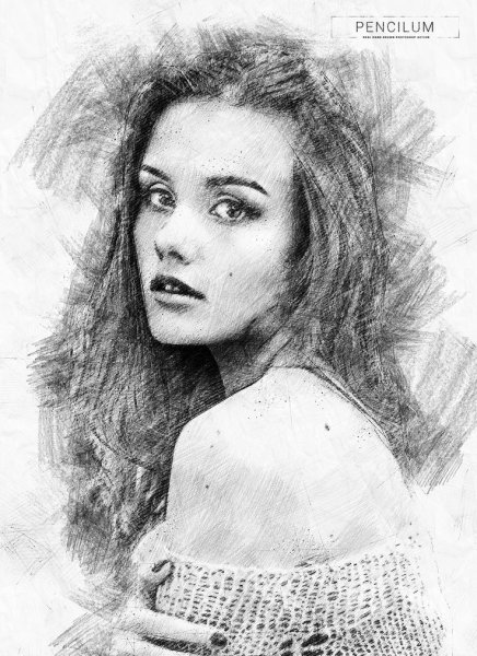 Портрет карандашом в фотошопе