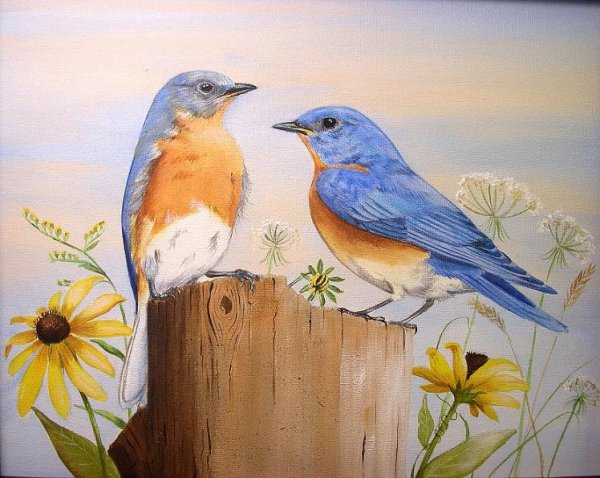 Природа цветными карандашами