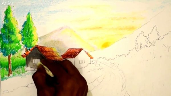 Сельский пейзаж в перспективе