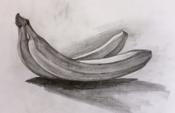 Натюрморт с фруктами карандашом