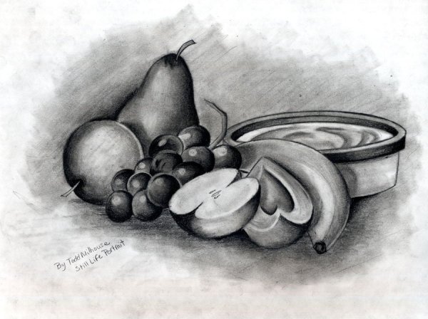 Фрукты карандашом