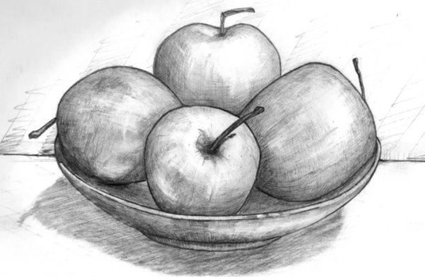Рисунки фруктов для срисовки карандашом