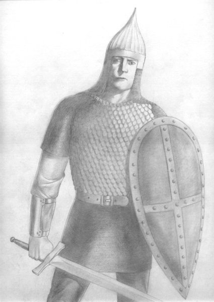 Богатырь рисунок карандашом