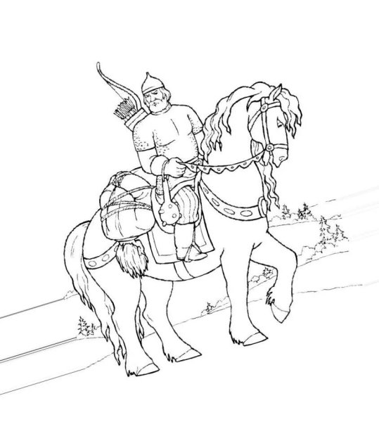 Богатырь рисунок карандашом