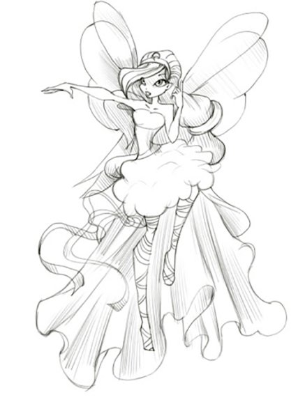 Феи Винкс карандашом