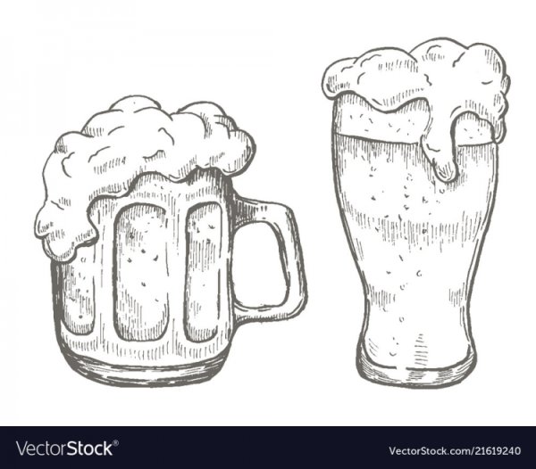 Кружка пива карандашом