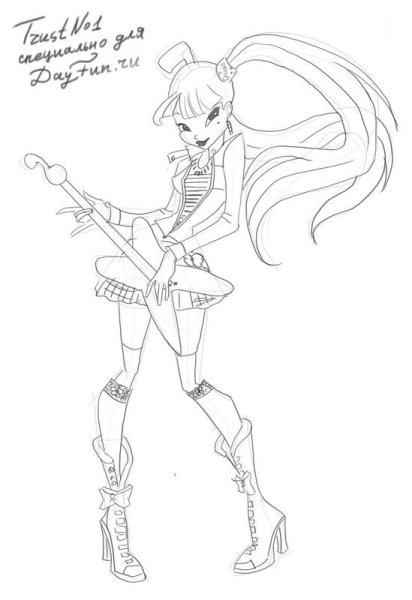 Нарисовать Винкс Муза